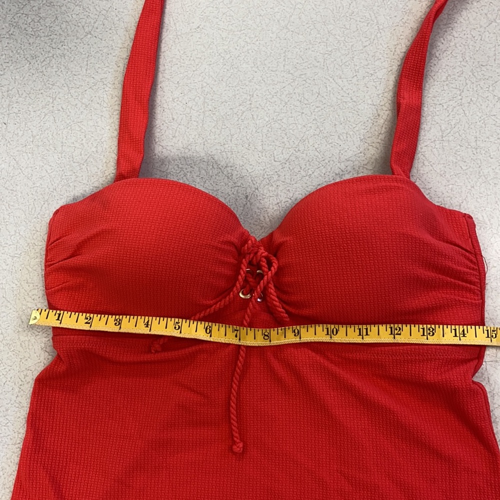 Jessica Simpson solid Tie Front Tankini - Picture 2 of 4